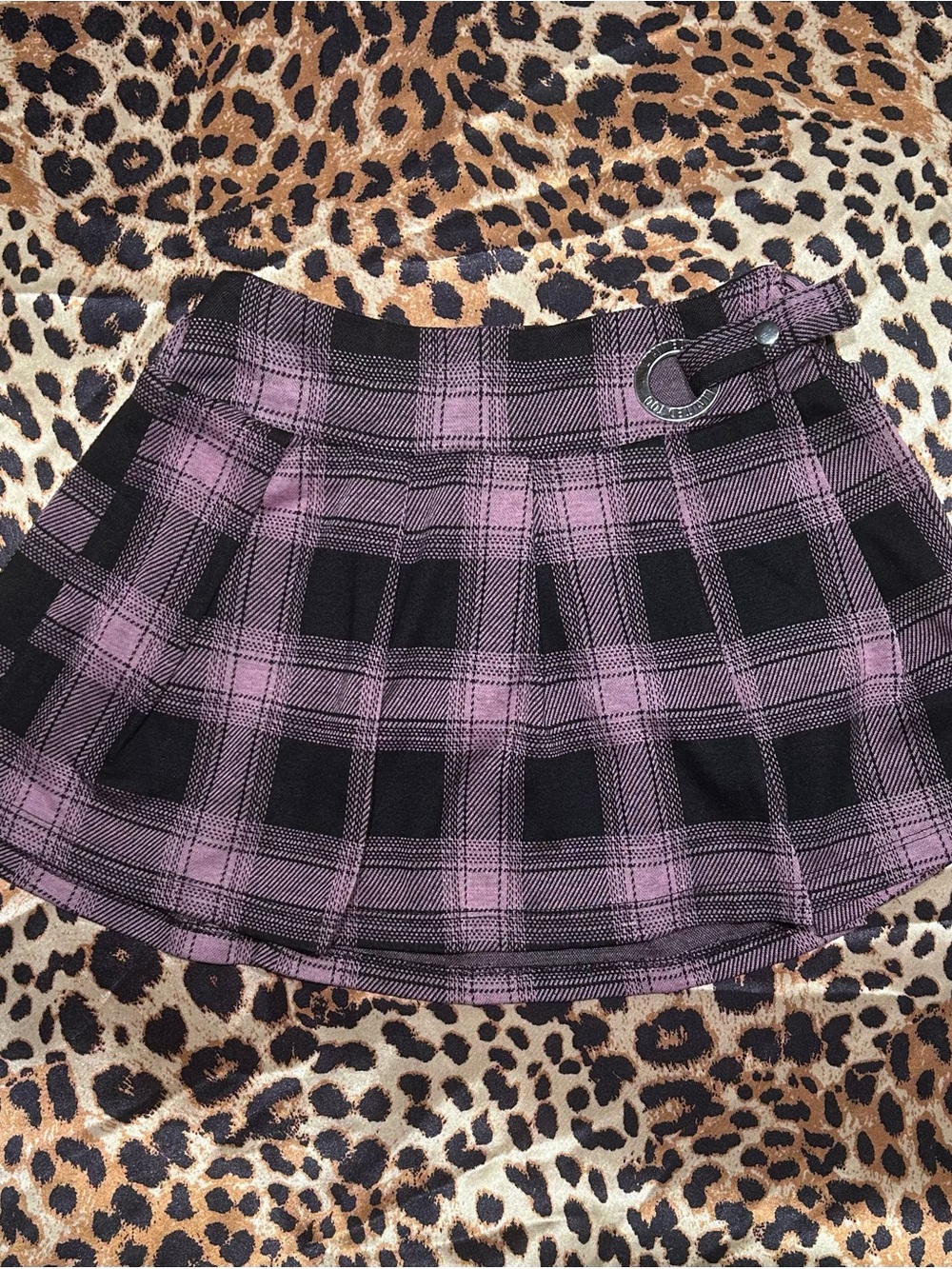 Vintage Y2K Limited Too Black & Pink Plaid Pleated Skort